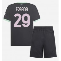 Maglia Calcio AC Milan Youssouf Fofana #29 Terza Divisa Bambino 2024-25 Manica Corta (+ pantaloncini)